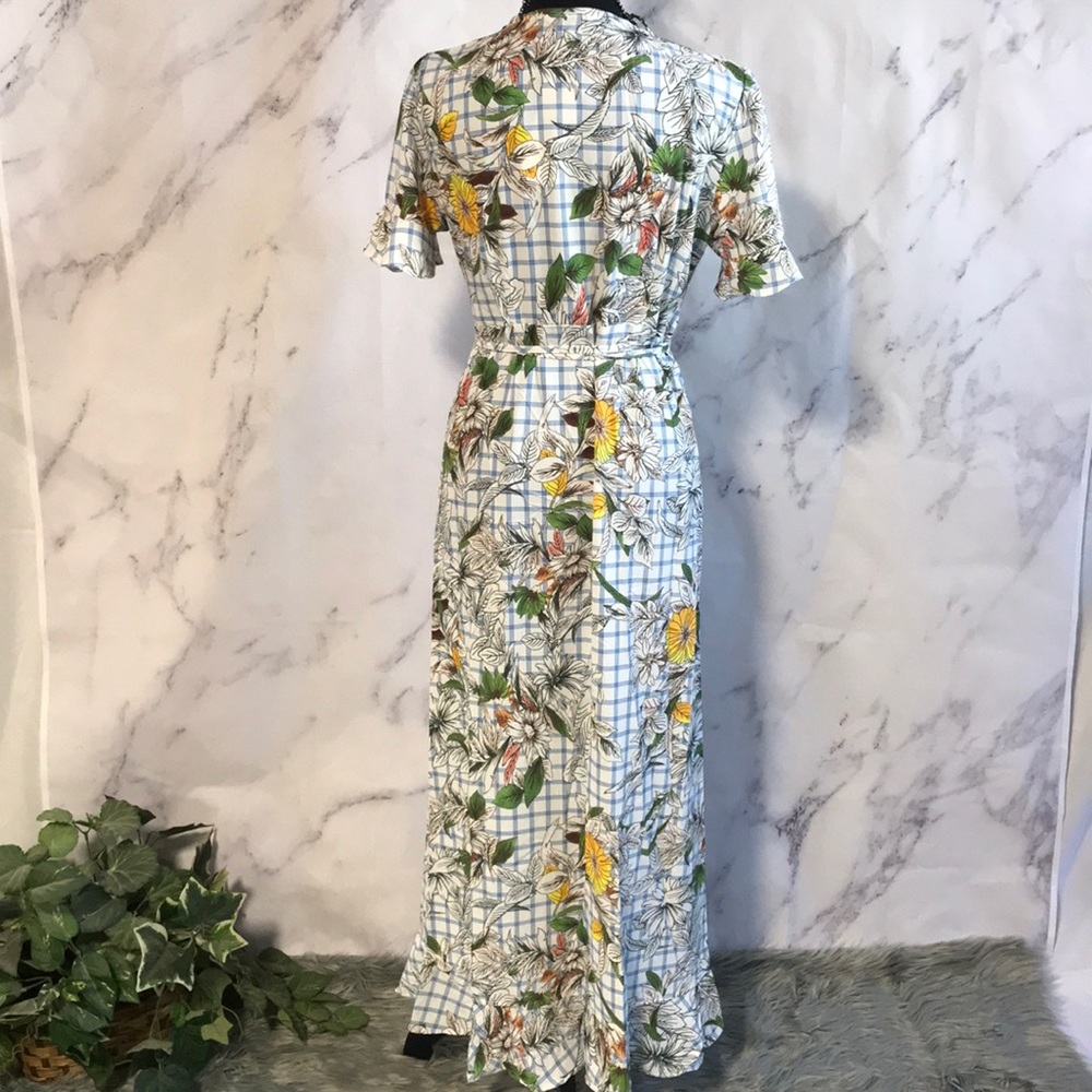 IVORY & BLUE FLORAL DRESS - Picture 5 of 8